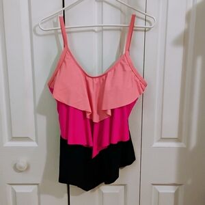 Women's Meet Curve Ruffled Tankini Swim Suit Sz L
